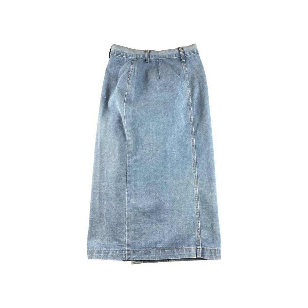 NWT WKNDCHASERS Light‎ Wash Denim Maxi Skirt Button Front Midi Length Size M - Picture 6 of 7